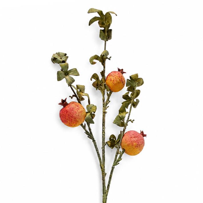 75cm Pomegranate Stem Artificial Yellow
