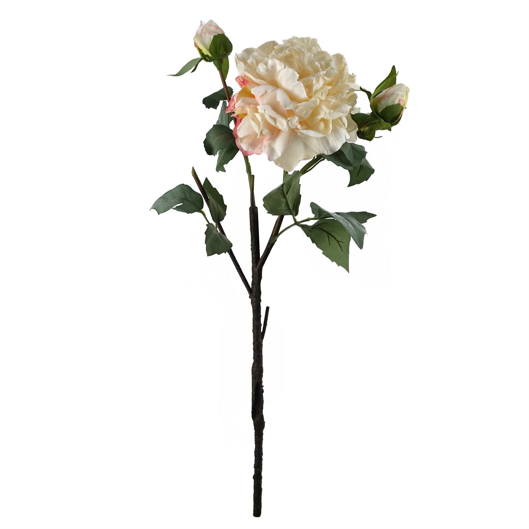 65cm Artificial Mixed Peonies Glass Vase