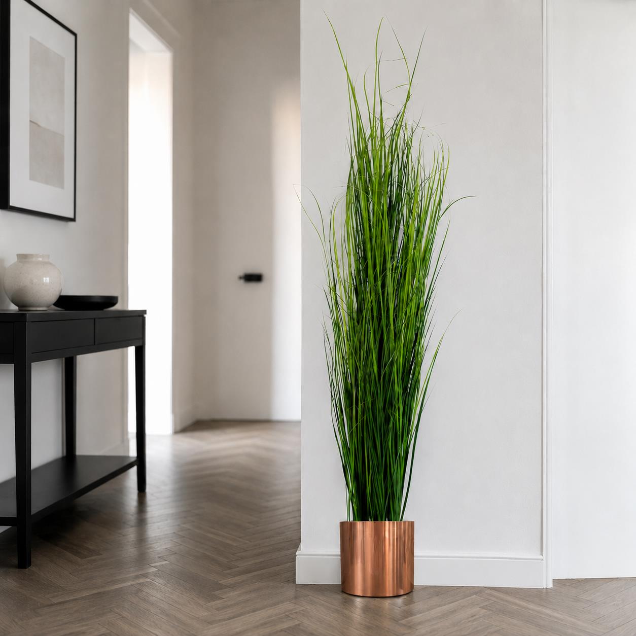 130cm Artificial Onion Grass Plant with Copper Metal Plater