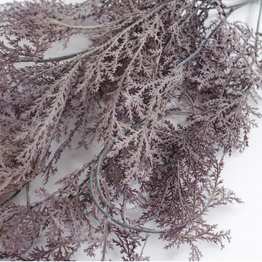 80cm Artificial Dusky Purple Coral Fern Trailing Plant Hanging Foliage
