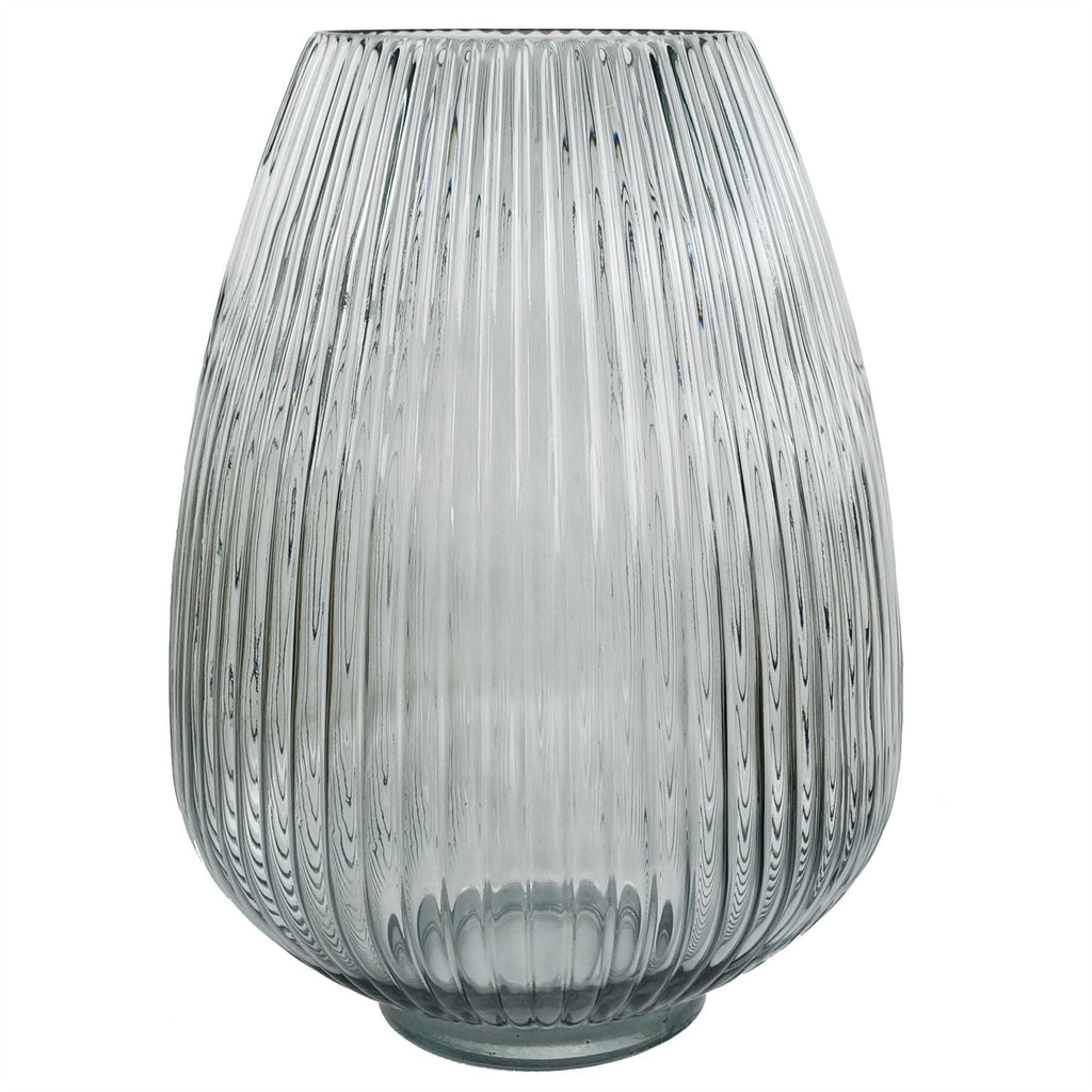 50cm Grey Glass Vase Artificial Chrysanthemums