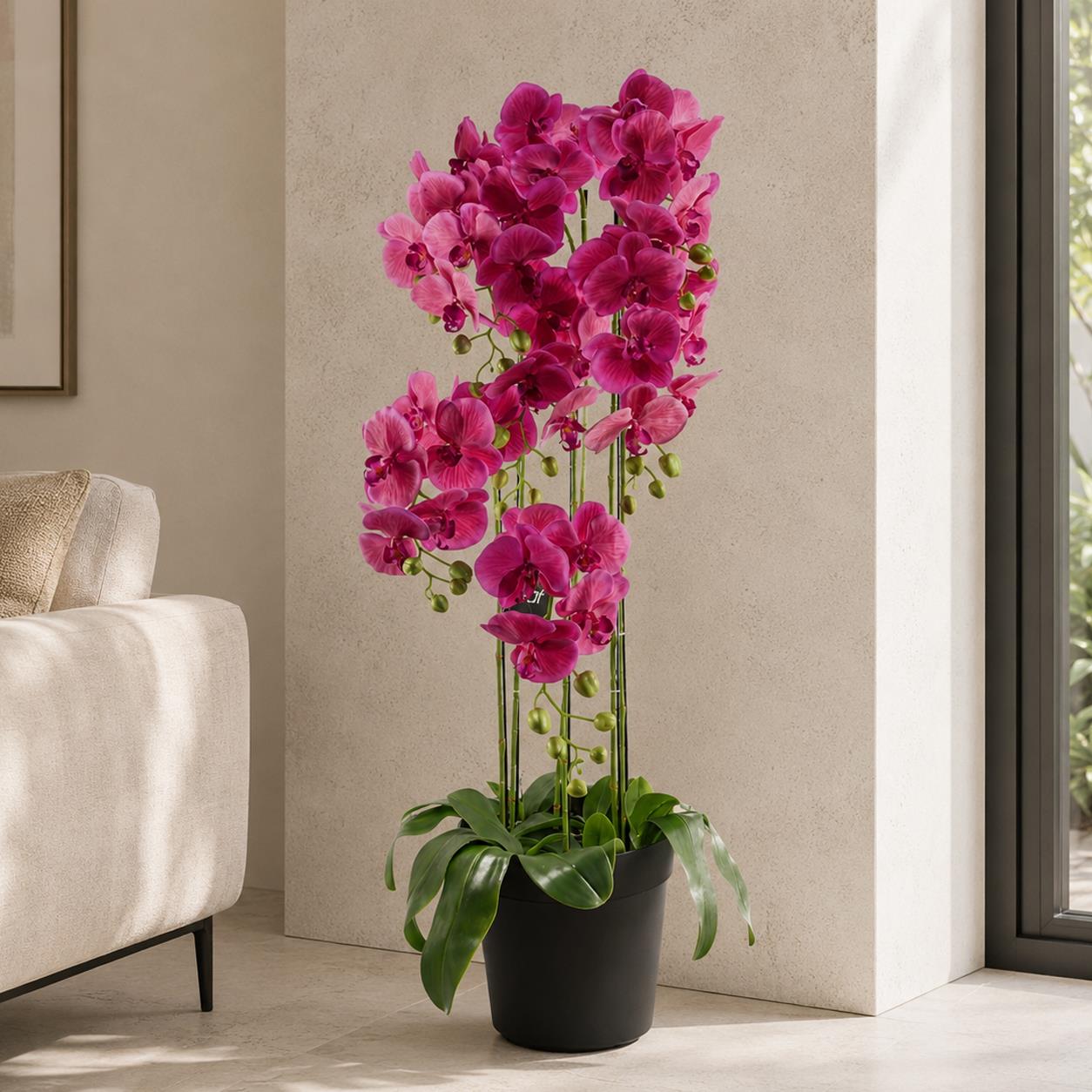 Artificial 110cm Pink Orchid Plant Artifcial 41 REAL TOUCH flowers
