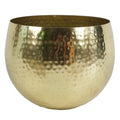 Leaf Large Planter 22 x 18cm Hammered Brass Gold Colour Straight Edge