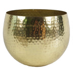 Leaf Large Planter 22 x 18cm Hammered Brass Gold Colour Straight Edge