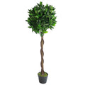 120cm Twist Natural Trunk Artificial Topiary Bay Laurel Ball Tree