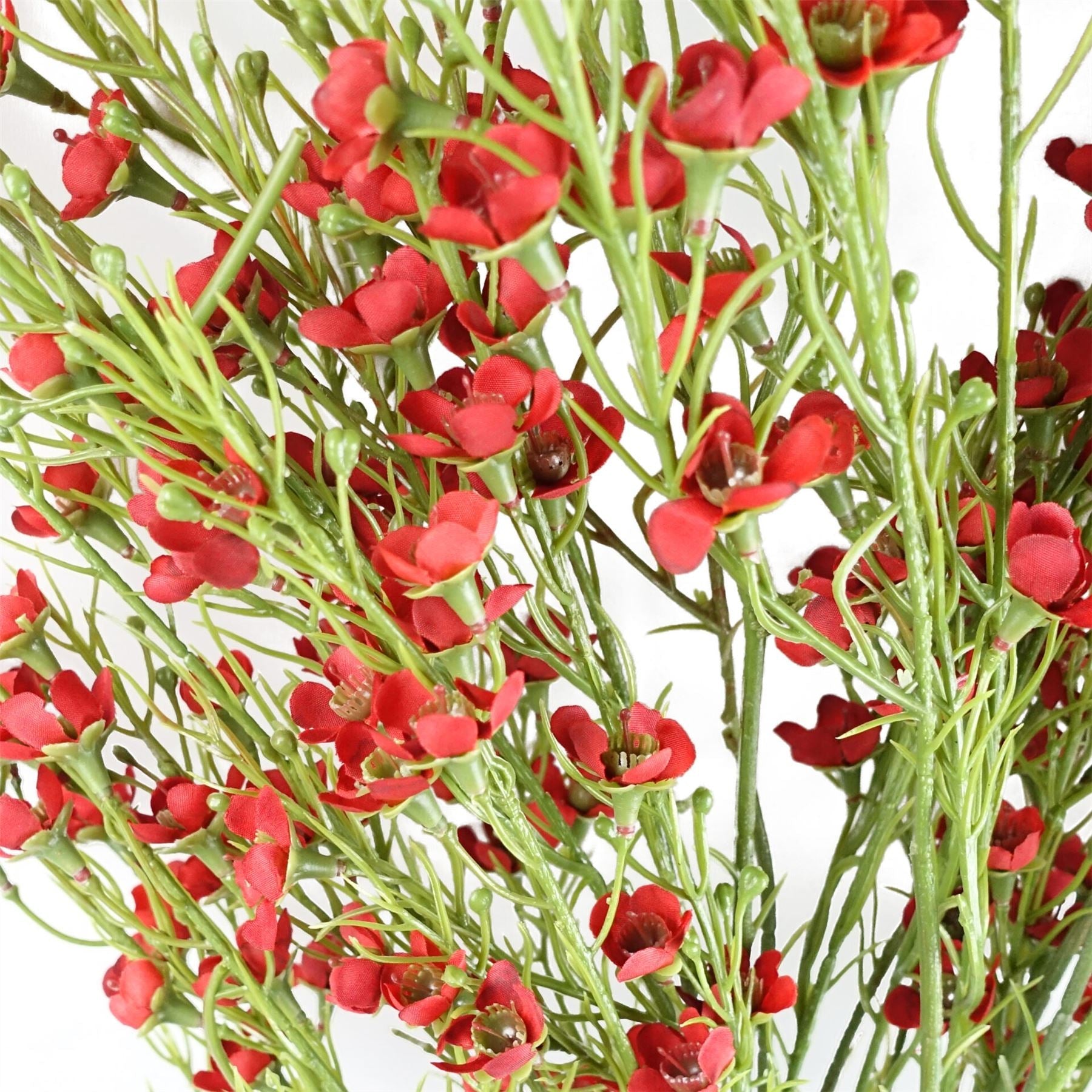 100cm Artificial Foliage with Small Flowers Red
