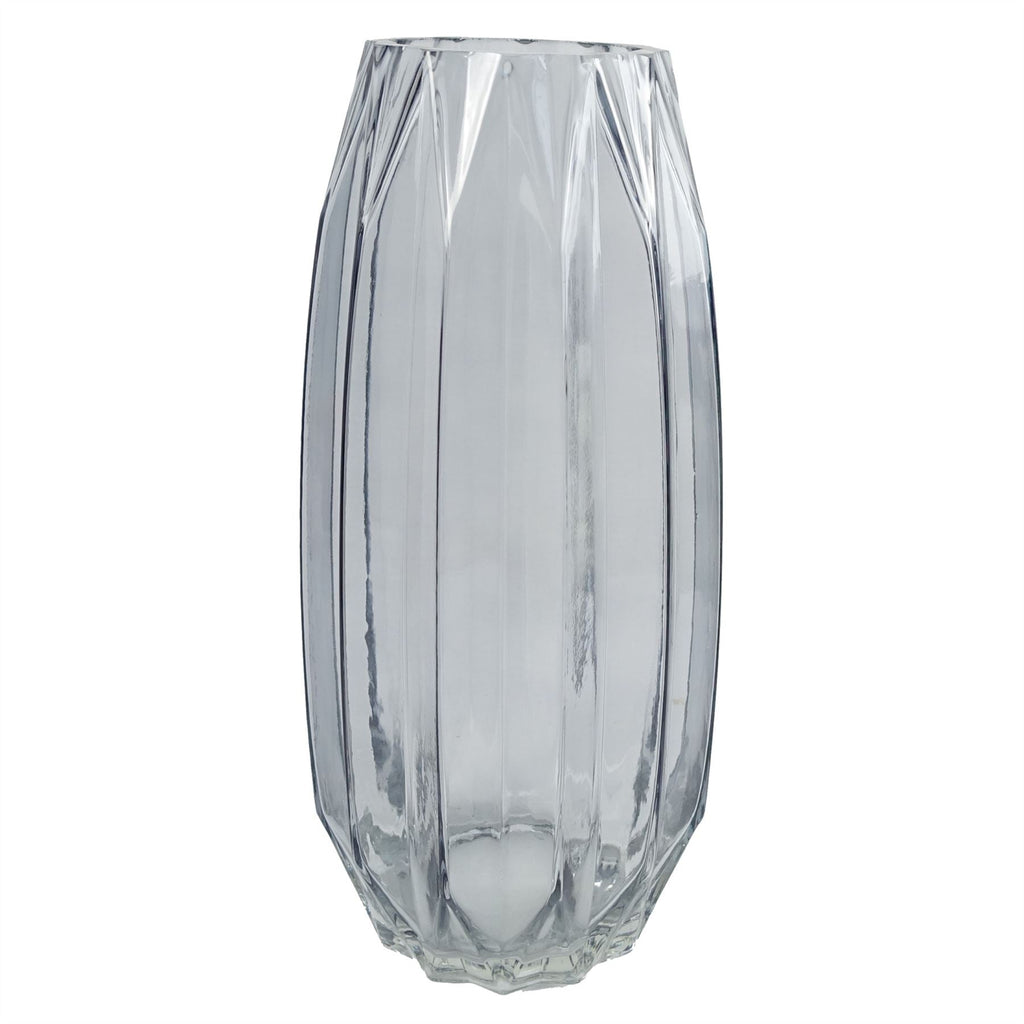 85cm Geometric Glass Vase Pink Peony and Berry Artificial Flowers