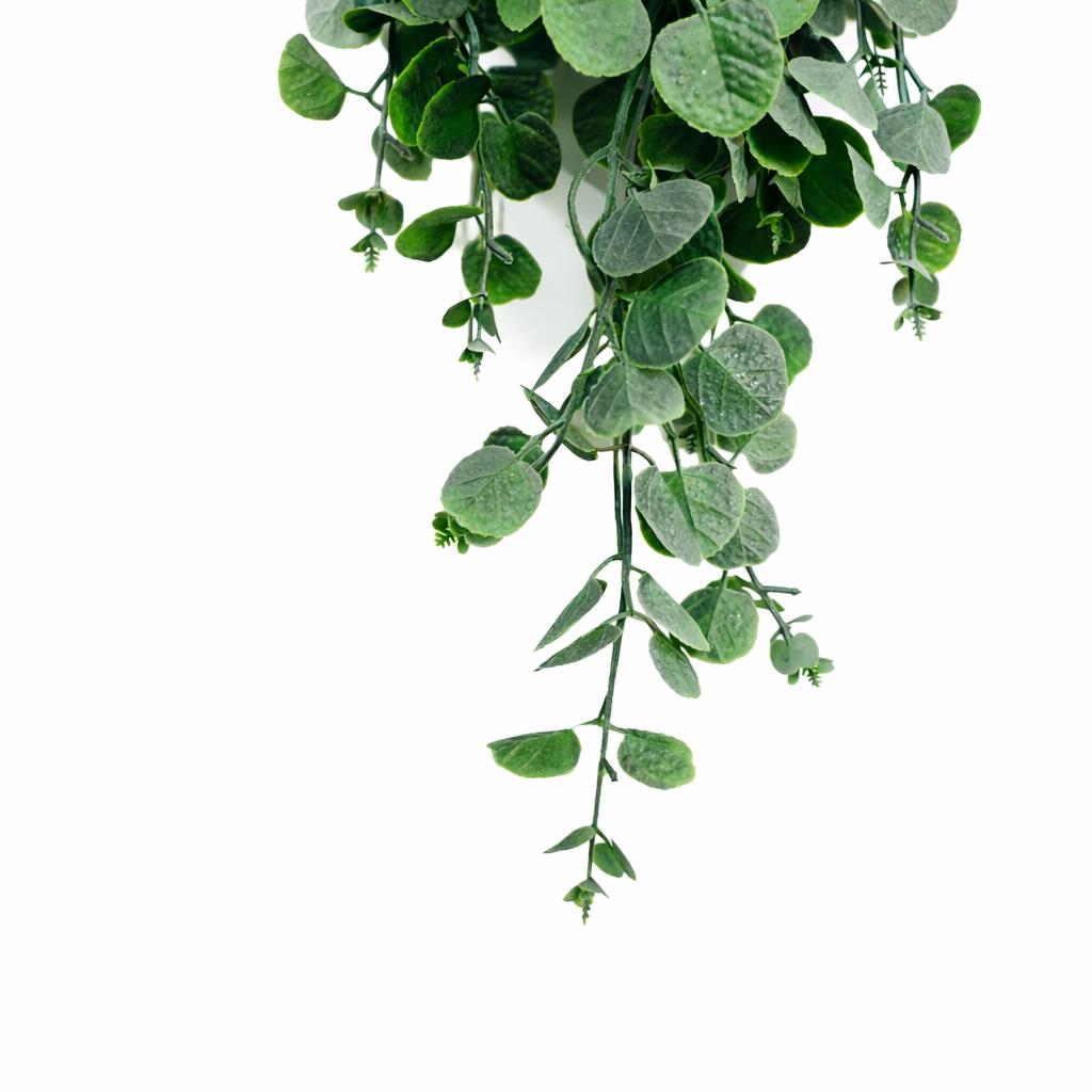 75cm Artificial Round Leaf Hanging Foliage Plant Soft Eucalyptus Green