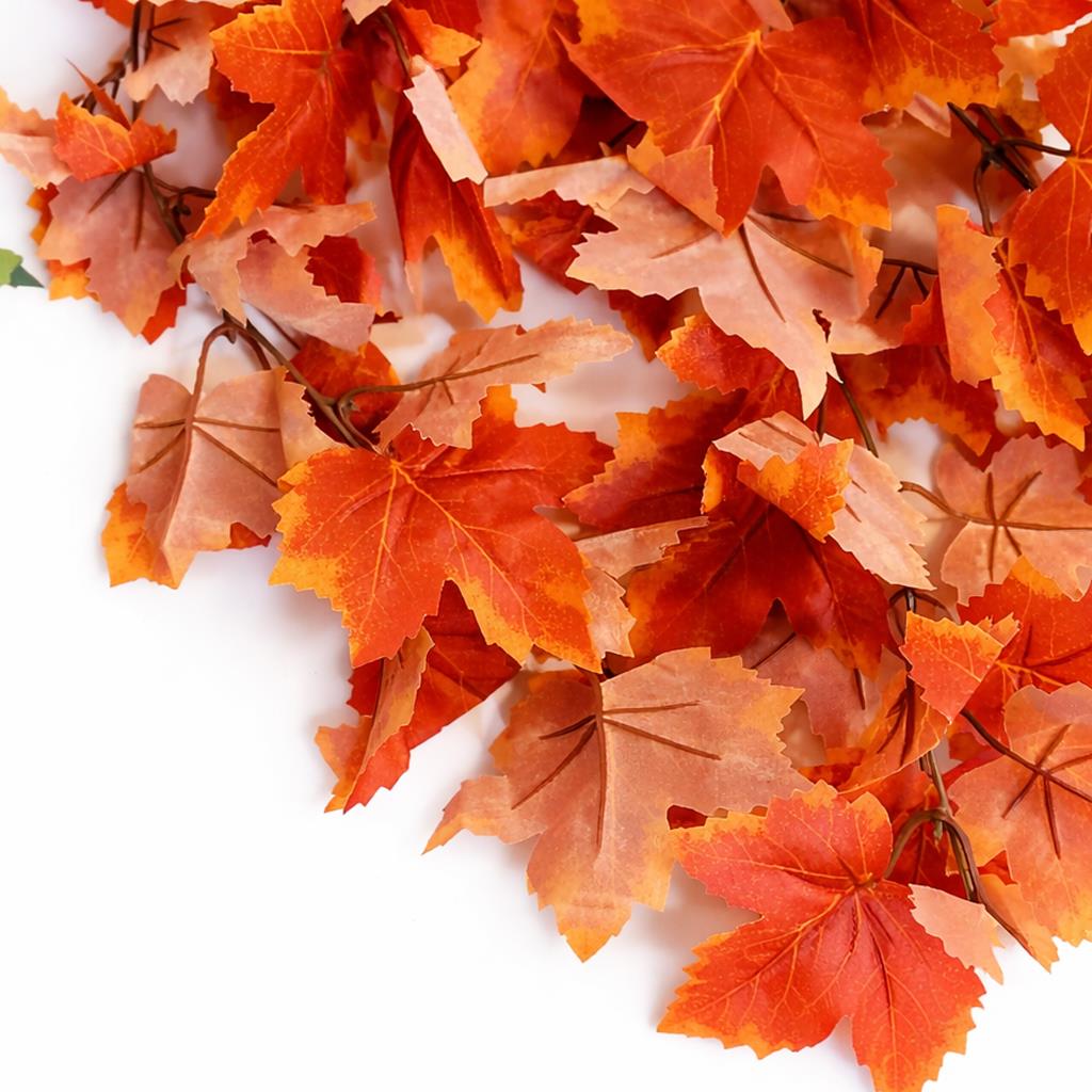 70cm Artificial Trailing Grape Ivy Plant Faux Hanging Foliage Orange