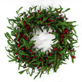Artificial 60cm Christmas Mistletoe Leaf Red Berry Floristry Wreath