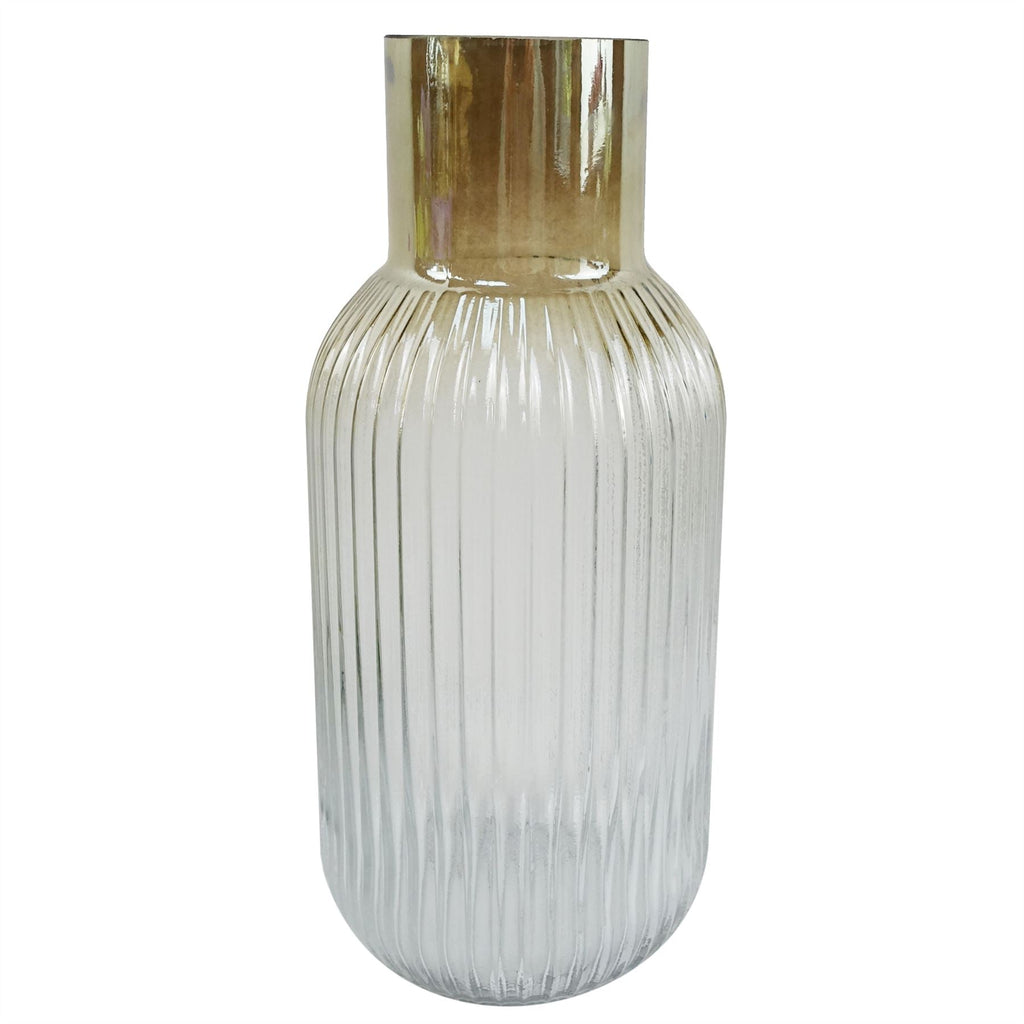 100cm Artificial Pink Blossom White Rose Arrangement Glass Vase