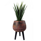 44cm x 30cm Large Zaturn Planter Brown Black with Legs Large