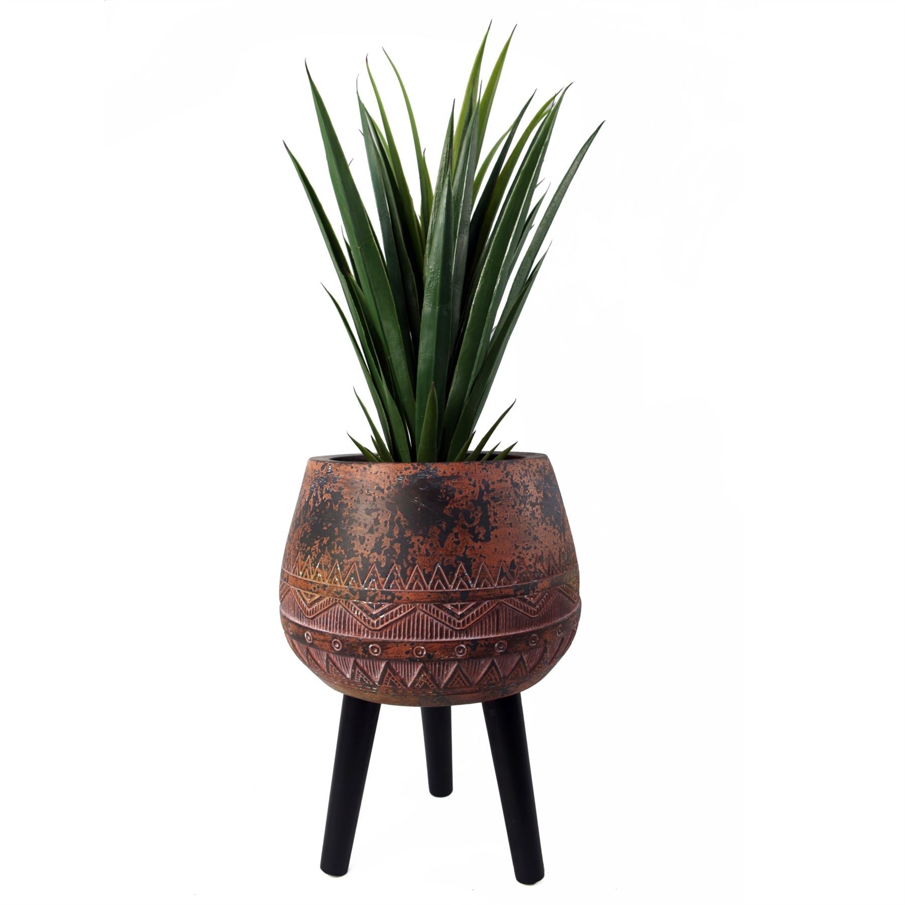 44cm x 30cm Large Zaturn Planter Brown Black with Legs Large