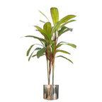 Leaf Planter Plant Pot with Polished Silver Finish 20 x 18cm
