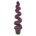 120cm Artificial Purple Large Leaf Spiral with Decorative Planter