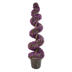 120cm Artificial Purple Large Leaf Spiral with Decorative Planter