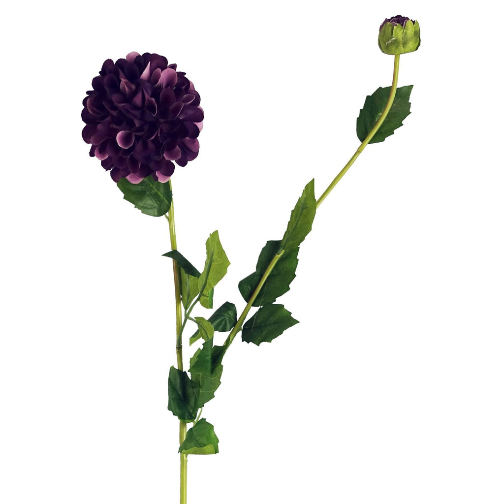 75cm Artificial Dahlia PomPom Flowers Purple