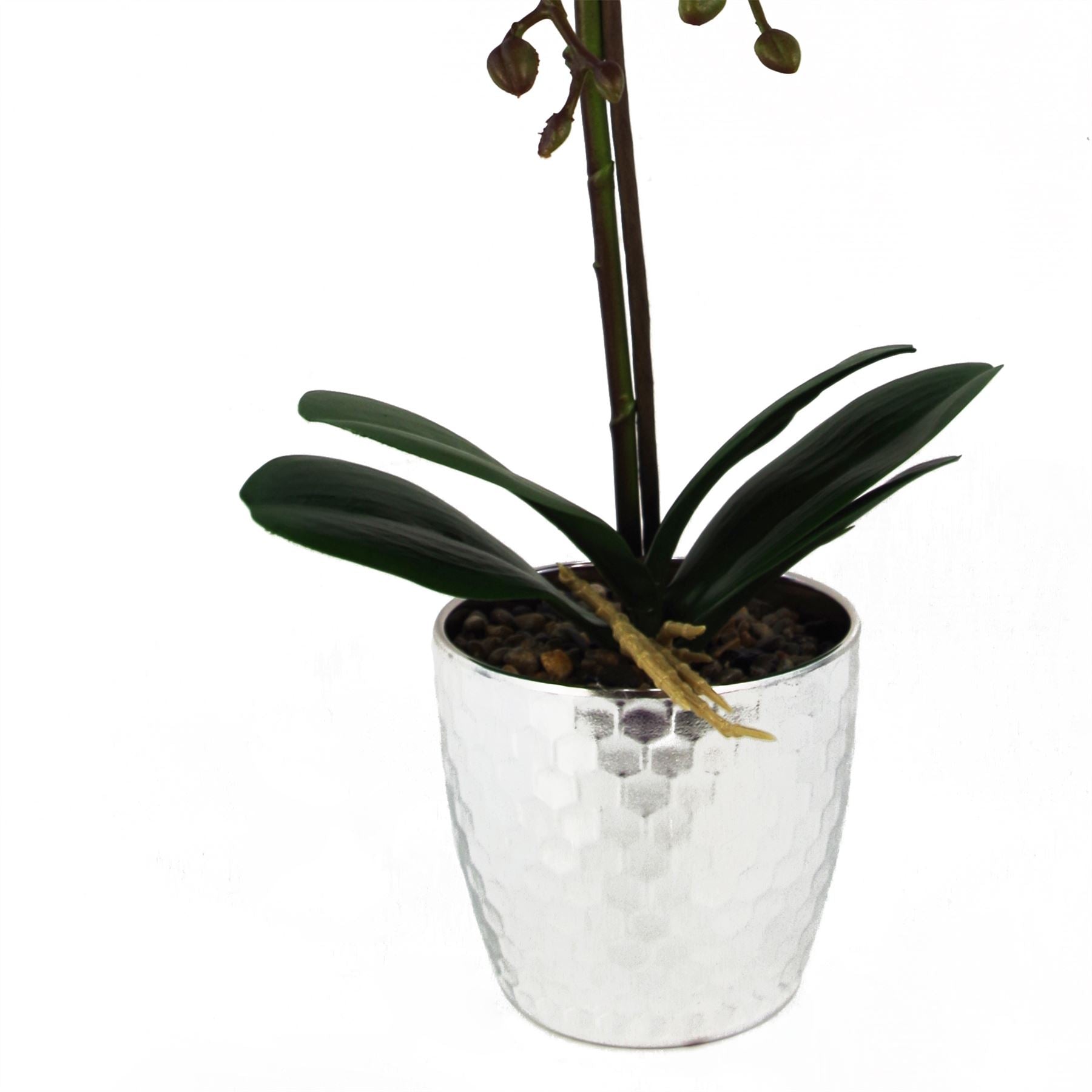 50cm Phalaenopsis Orchid Artificial Silver Dark Pink