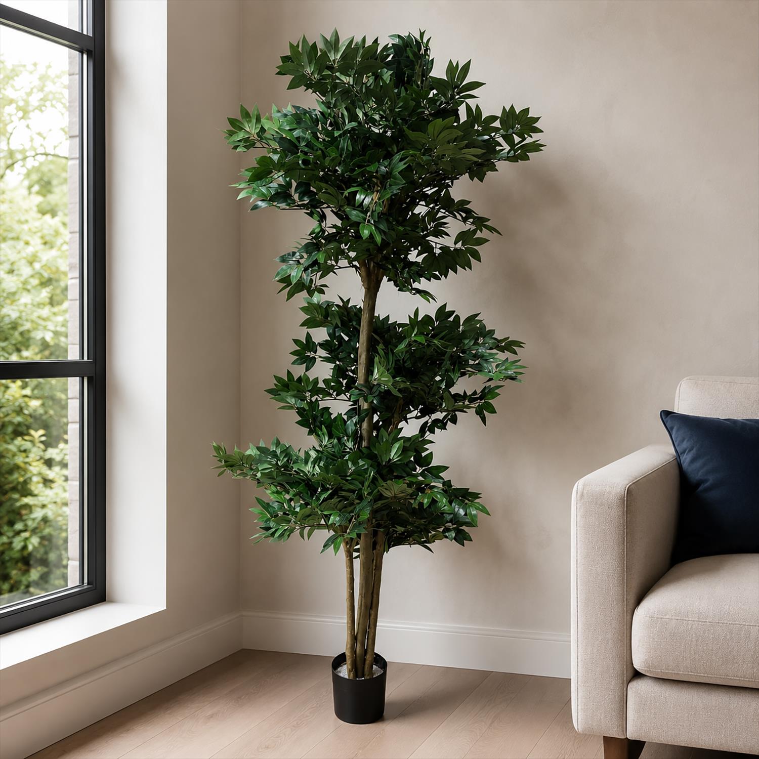 180cm Artificial Fire Retardant Lychee Ball Tree and Natural Trunk