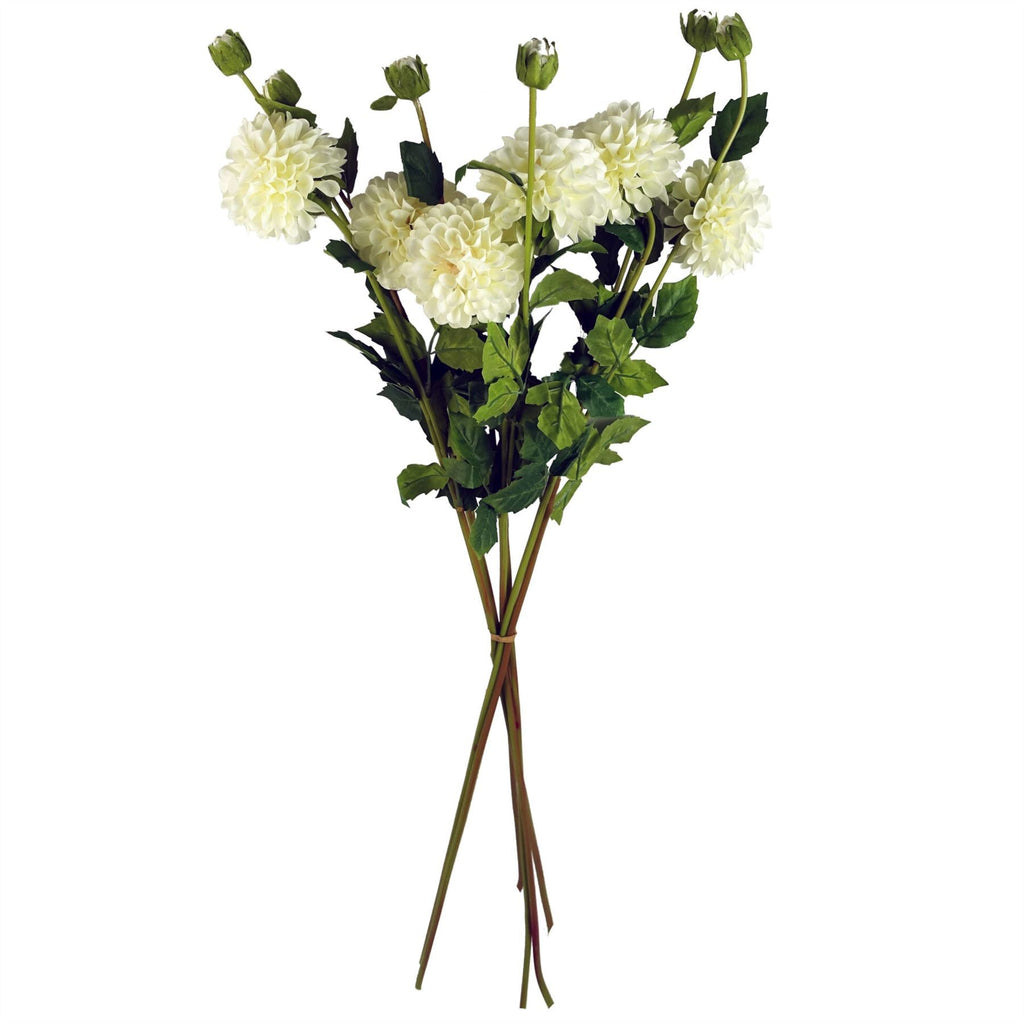 75cm Artificial Dahlia PomPom Flowers Cream