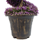 120cm Artificial Pair of Purple Leaf Spiral Topiary Trees Planters