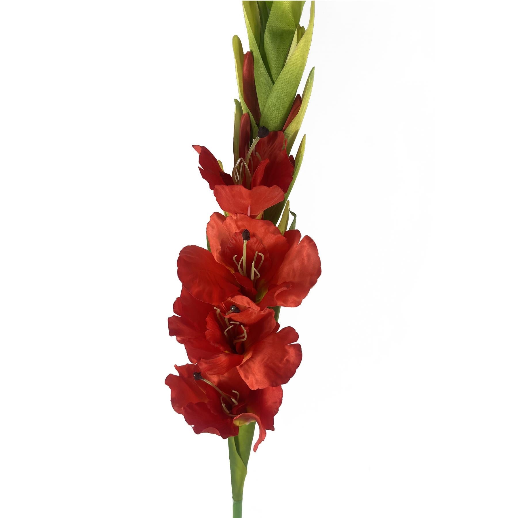 115cm Artificial Orange Gladioli Stem