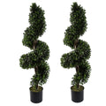 120cm Pair of Spiral Artificial Tree UV Resistant Outdoor Topiary