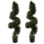 120cm Pair of Spiral Artificial Tree UV Resistant Outdoor Topiary
