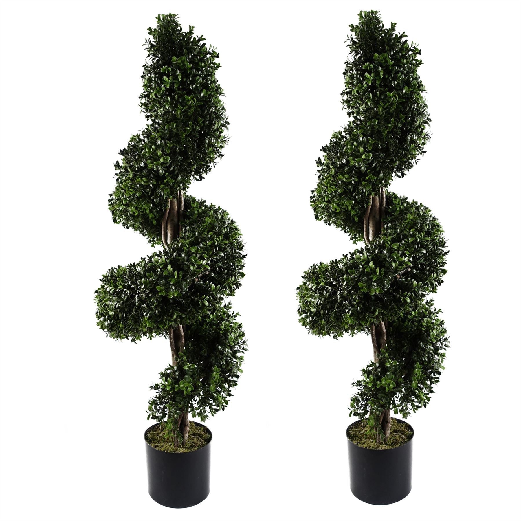 120cm Pair of Spiral Artificial Tree UV Resistant Outdoor Topiary