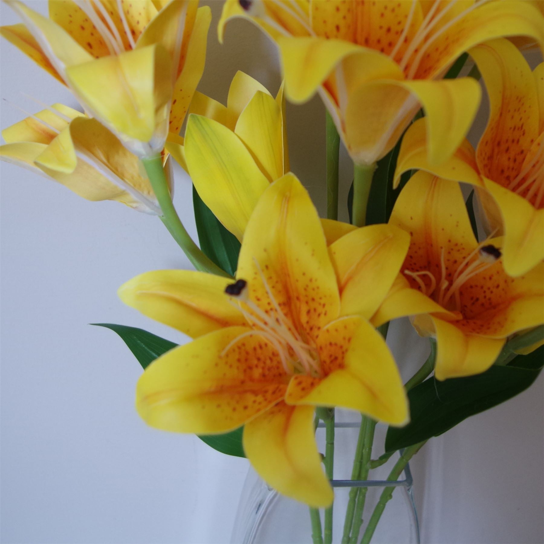 Artificial 60cm Lily Stem Yellow
