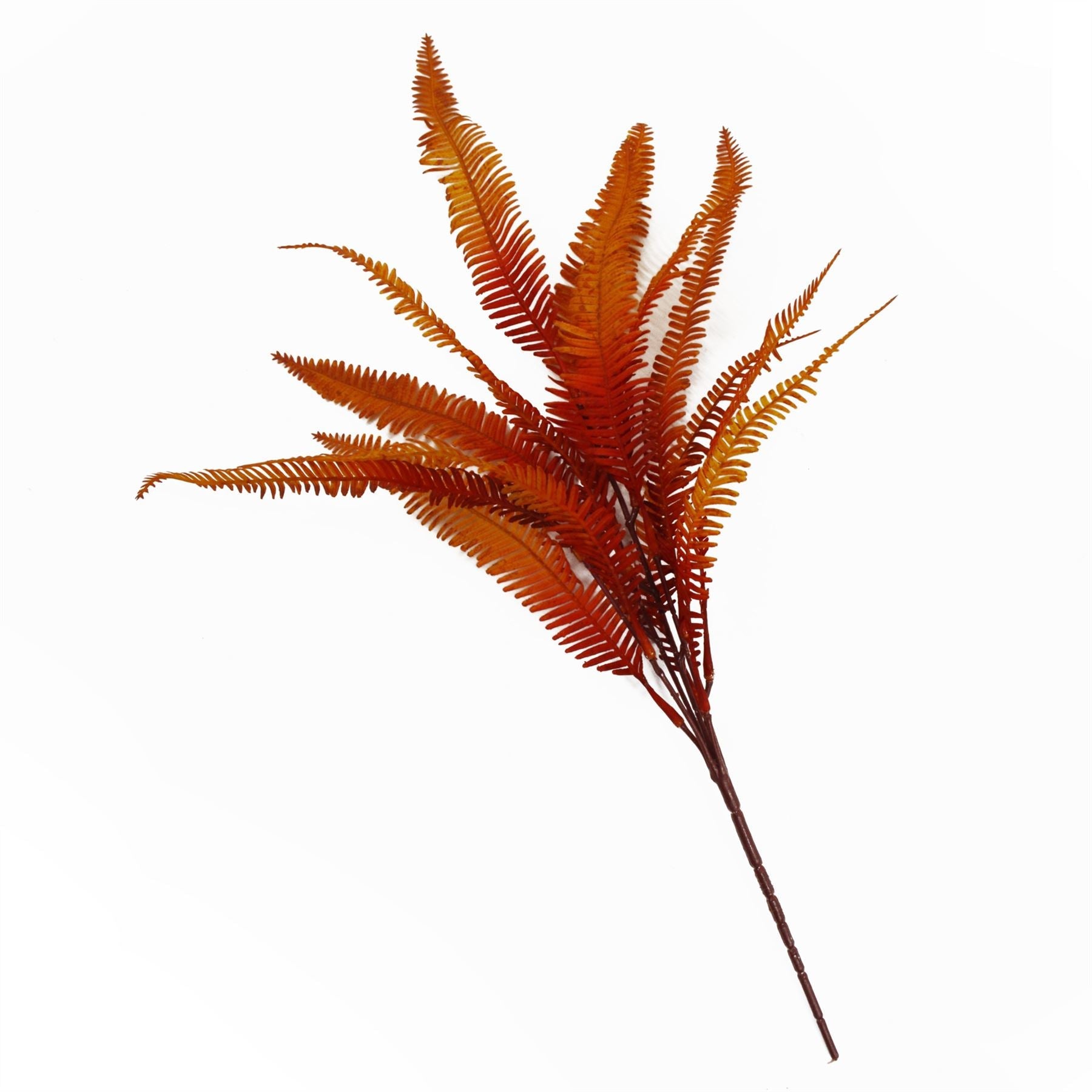 55cm Artificial Autumn Orange Fern Bush Plant