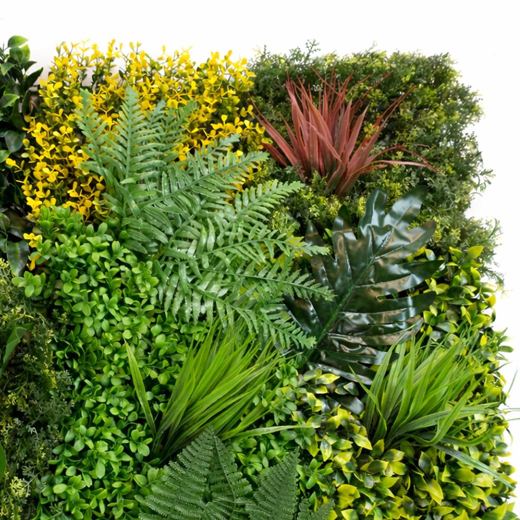 100cm Artificial Tropical Mixed Green Wall Panel Monstera Fern Foliage