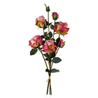 60cm Pink Rose Artificial Flower Display Glass Vase