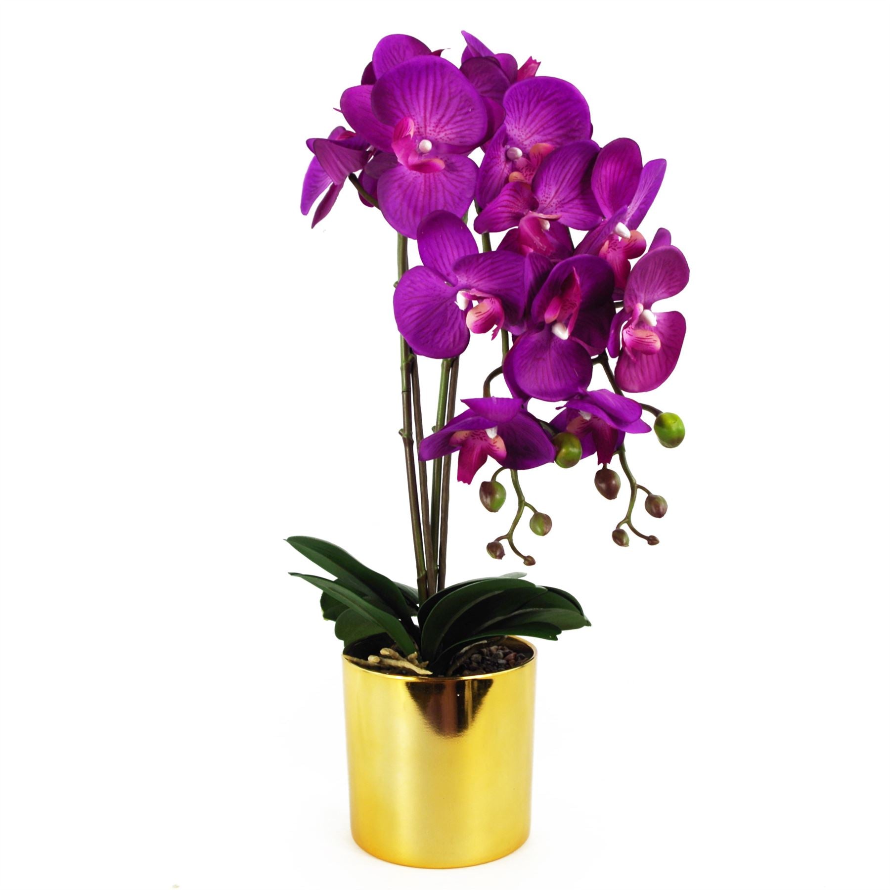 52cm Artificial Orchid Large Purple Gold