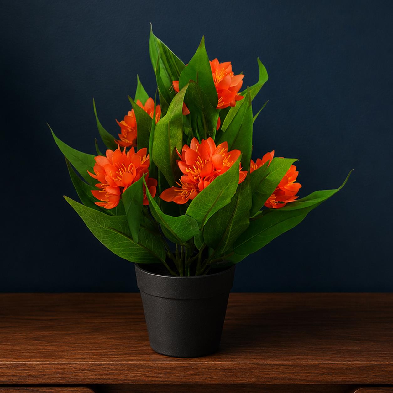 18cm Artificial Freesia Plant Orange Flowering