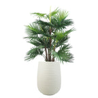 41cm x 30cm Mikos Large Ridged Composite Planter Stone Colour