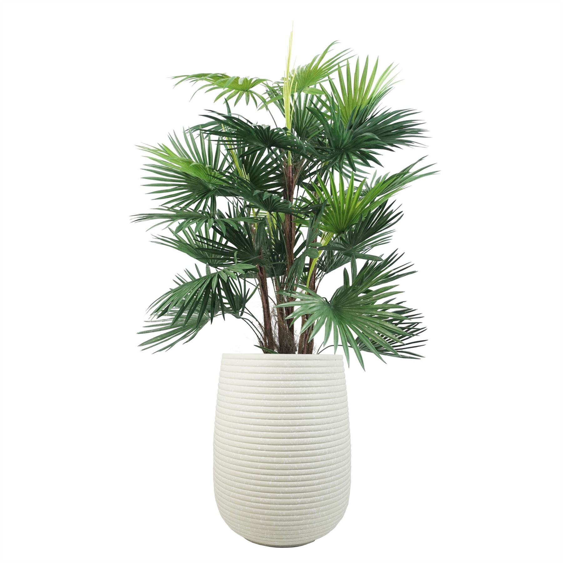 41cm x 30cm Mikos Large Ridged Composite Planter Stone Colour