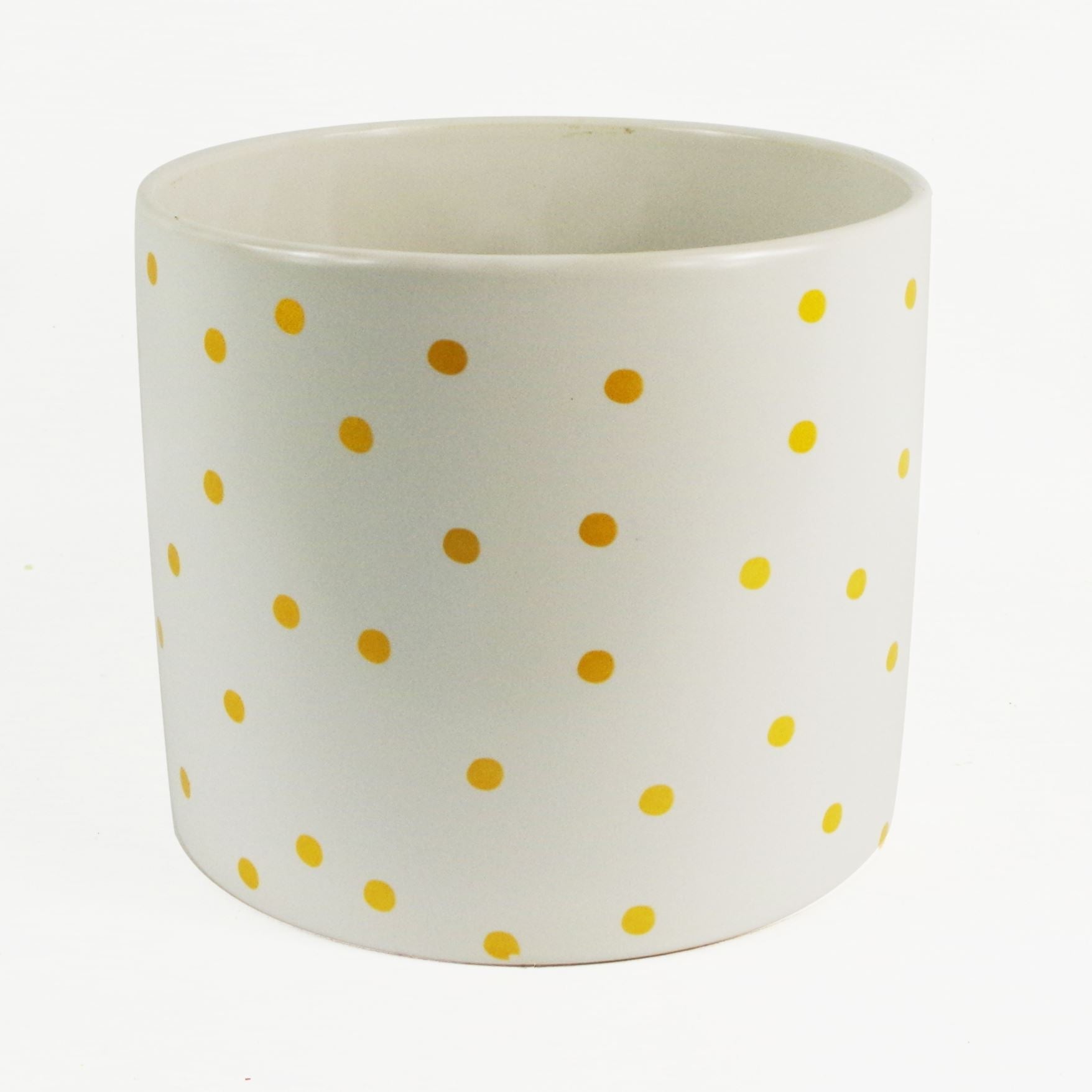 Gold Dot Planter Plant Pot 18 x 18 x 15cm WhiteWhite