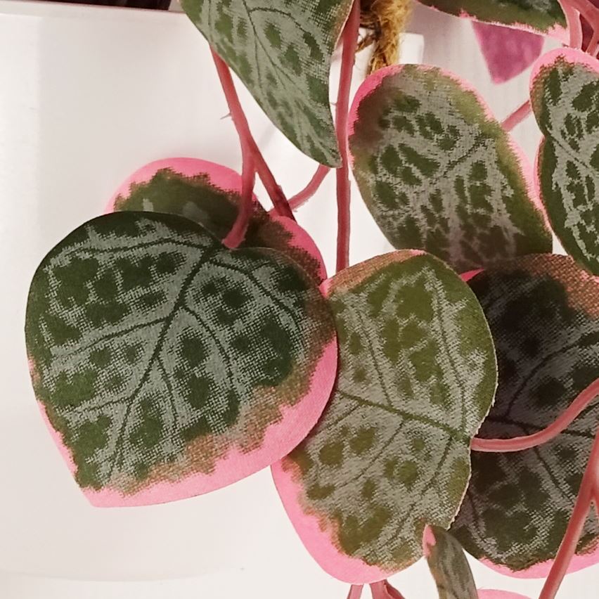 90cm Artificial Potted Hanging Trailing Pink Plant String of Hearts