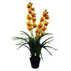90cm Artificial Cymbidium Orchid Plant Extra Large Yellow Flowers