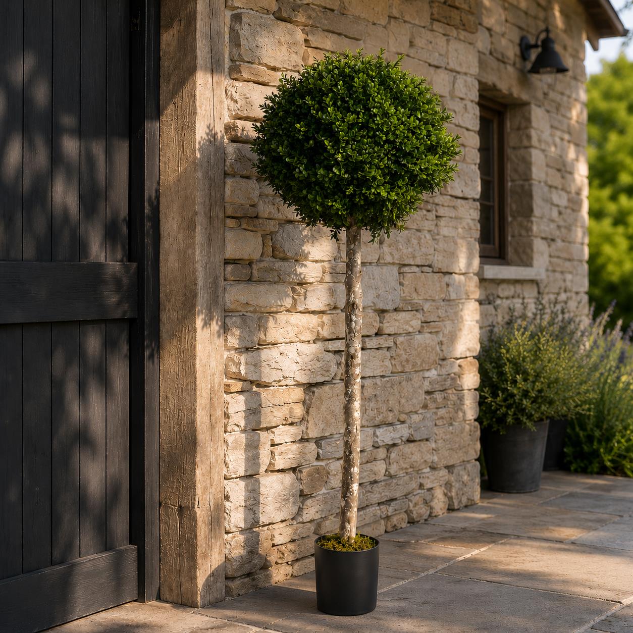 Artificial 140cm Buxus Ball Tree UV Resistant Outdoor Topiary