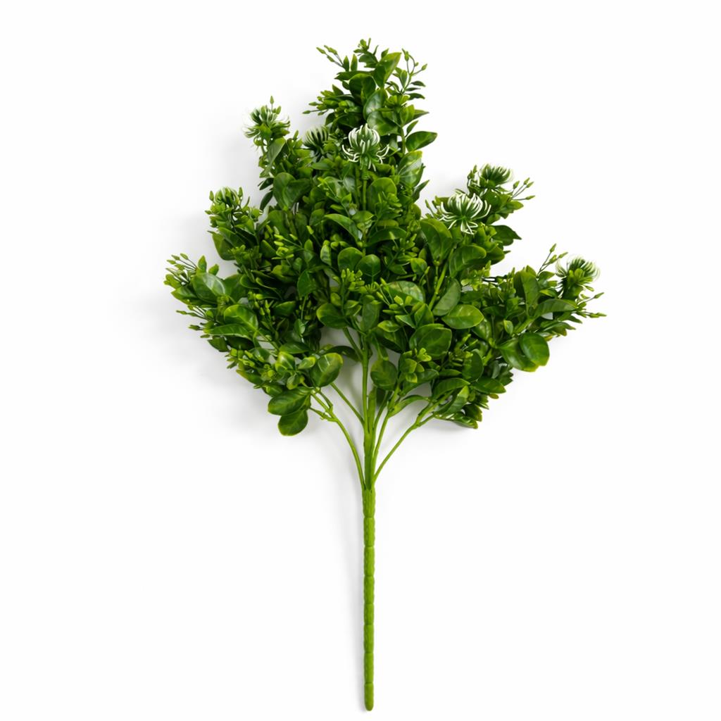 75cm Artificial Boxwood Budding Foliage Bush Stem