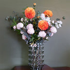 75cm Dahlia Peony Artificial Foliage Retro Vase