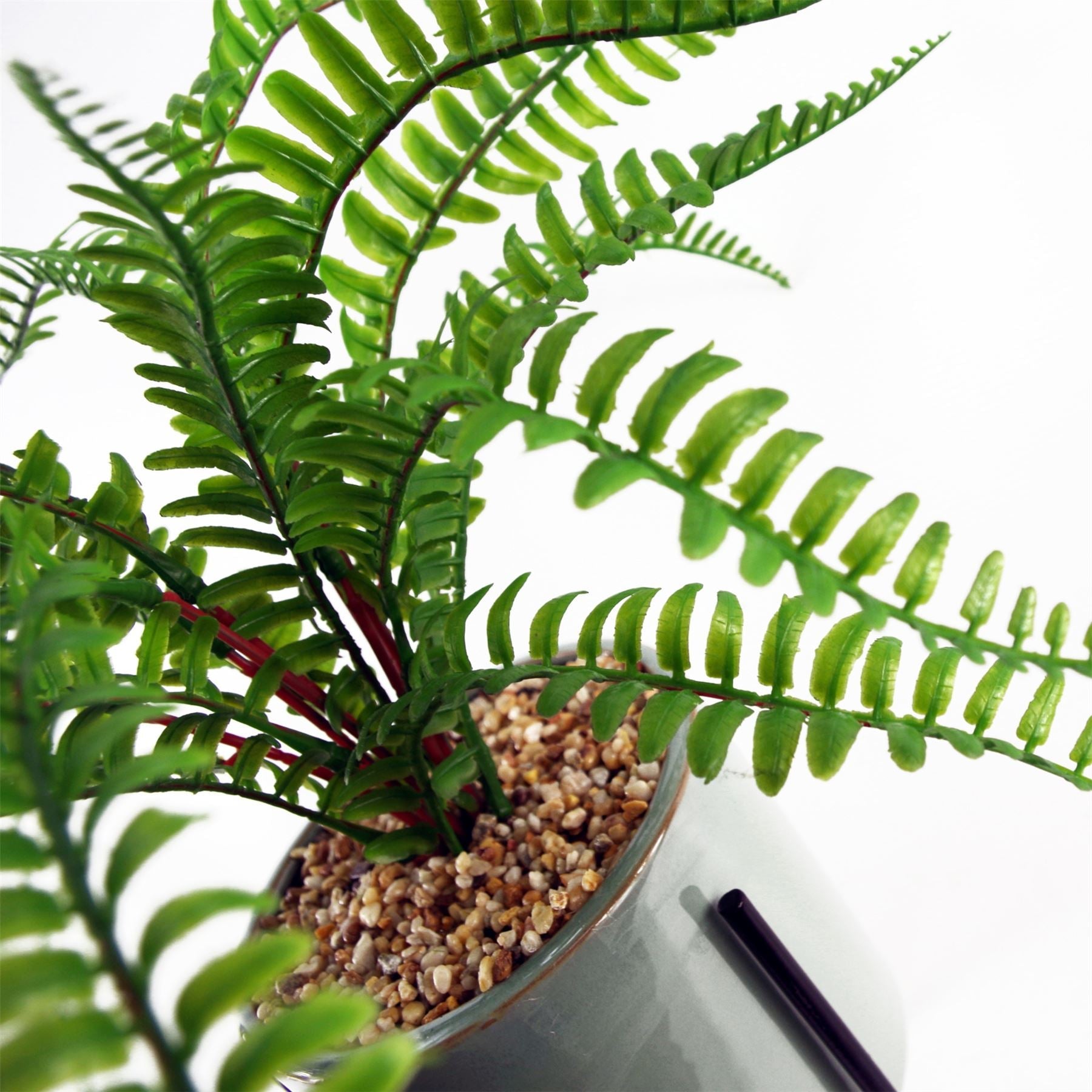 40cm Artificial Fern with Ceramic Planter Stand