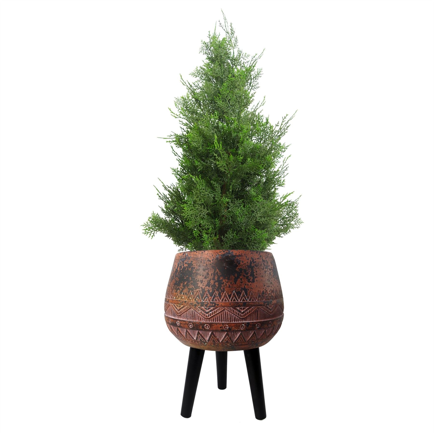44cm x 30cm Large Zaturn Planter Brown Black with Legs Large
