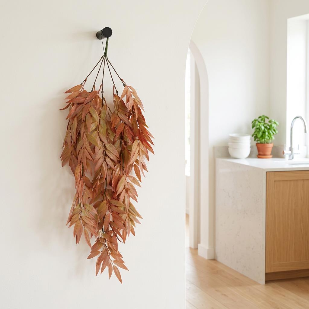75cm Artificial Trailing Foliage Plant Dusty Orange Hanging Faux
