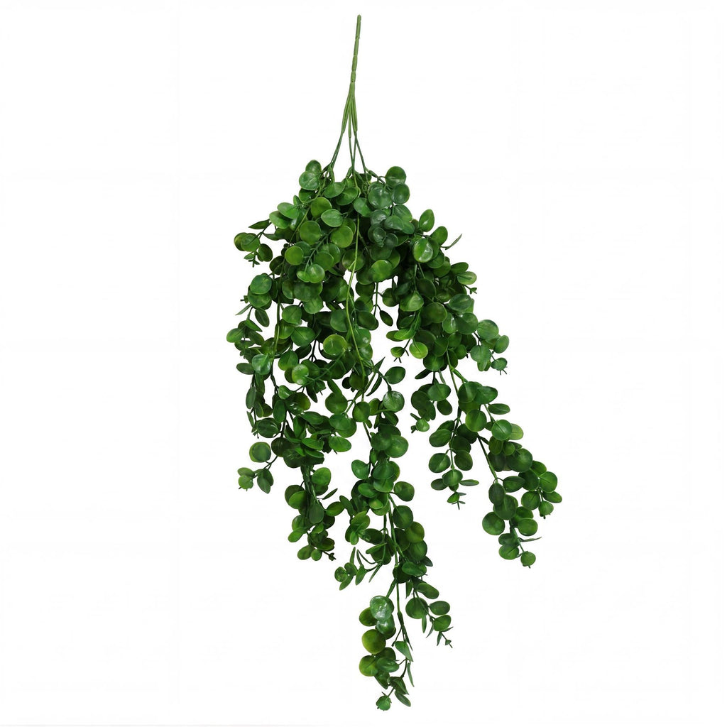 75cm Artificial Trailing Round Leaf Foliage Plant Deep Forest Green