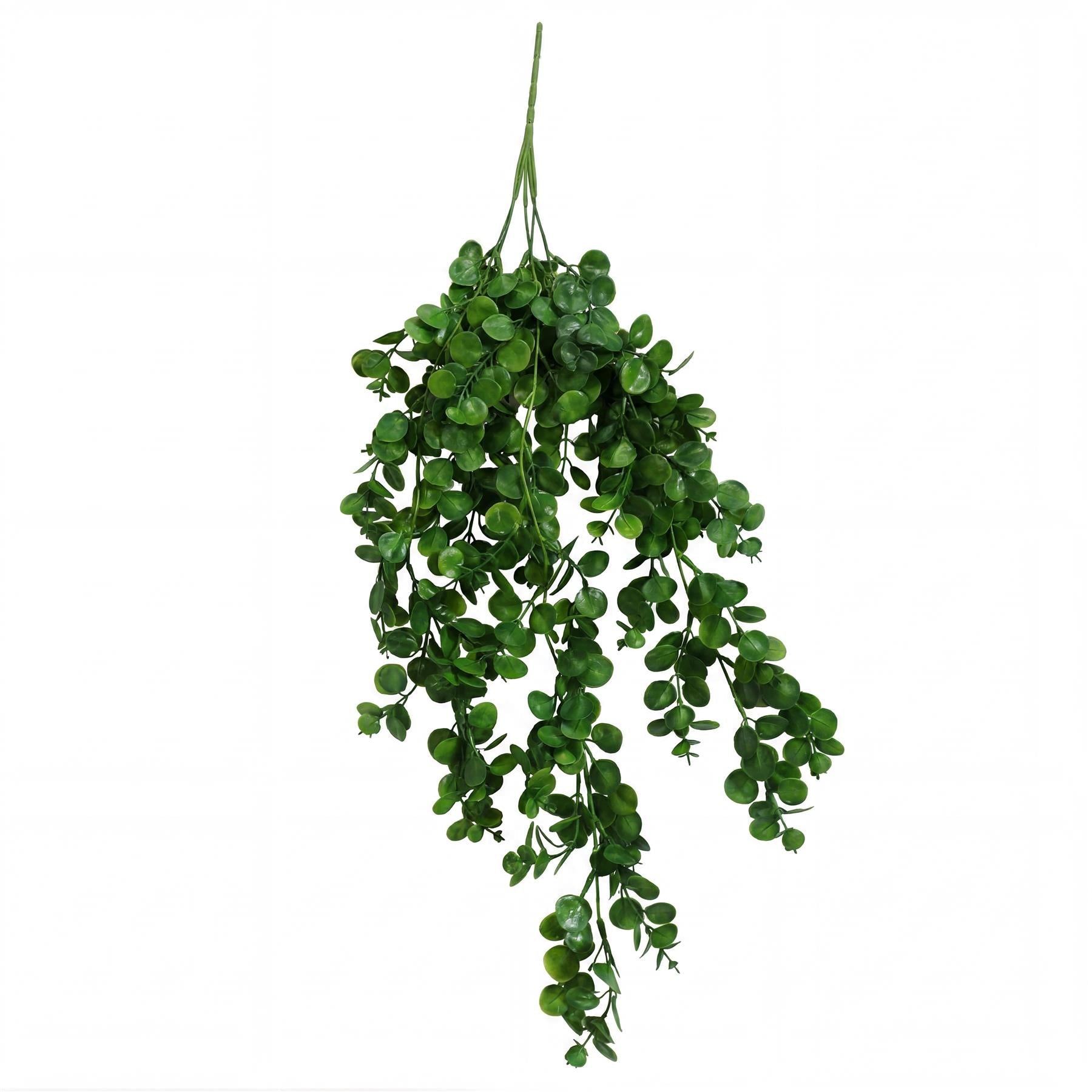 75cm Artificial Trailing Round Leaf Foliage Plant Deep Forest Green