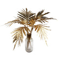 80cm Artificial Gold Palm Leaves Gold Ombre Glass Vase