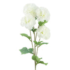70cm White Artificial Carnation Stem 4 Flowers